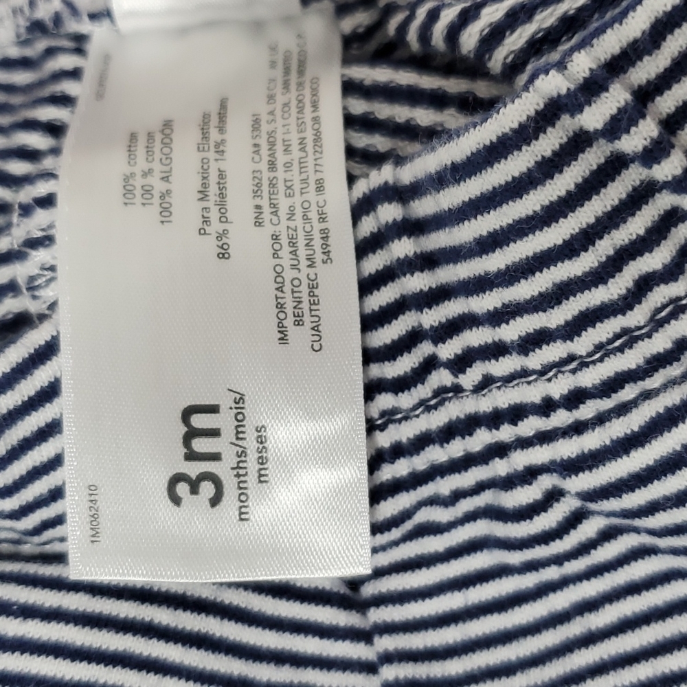 Carters 3 Pc Set Jacket Pants Onesie 3 mos Baby Boy Navy - Picture 10 of 10